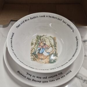 Peter Rabbit Ceramic Bowl and Plate Set